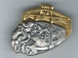 Fasnachtsplakette Basel, "Blaggedde" 2005 (Gold)