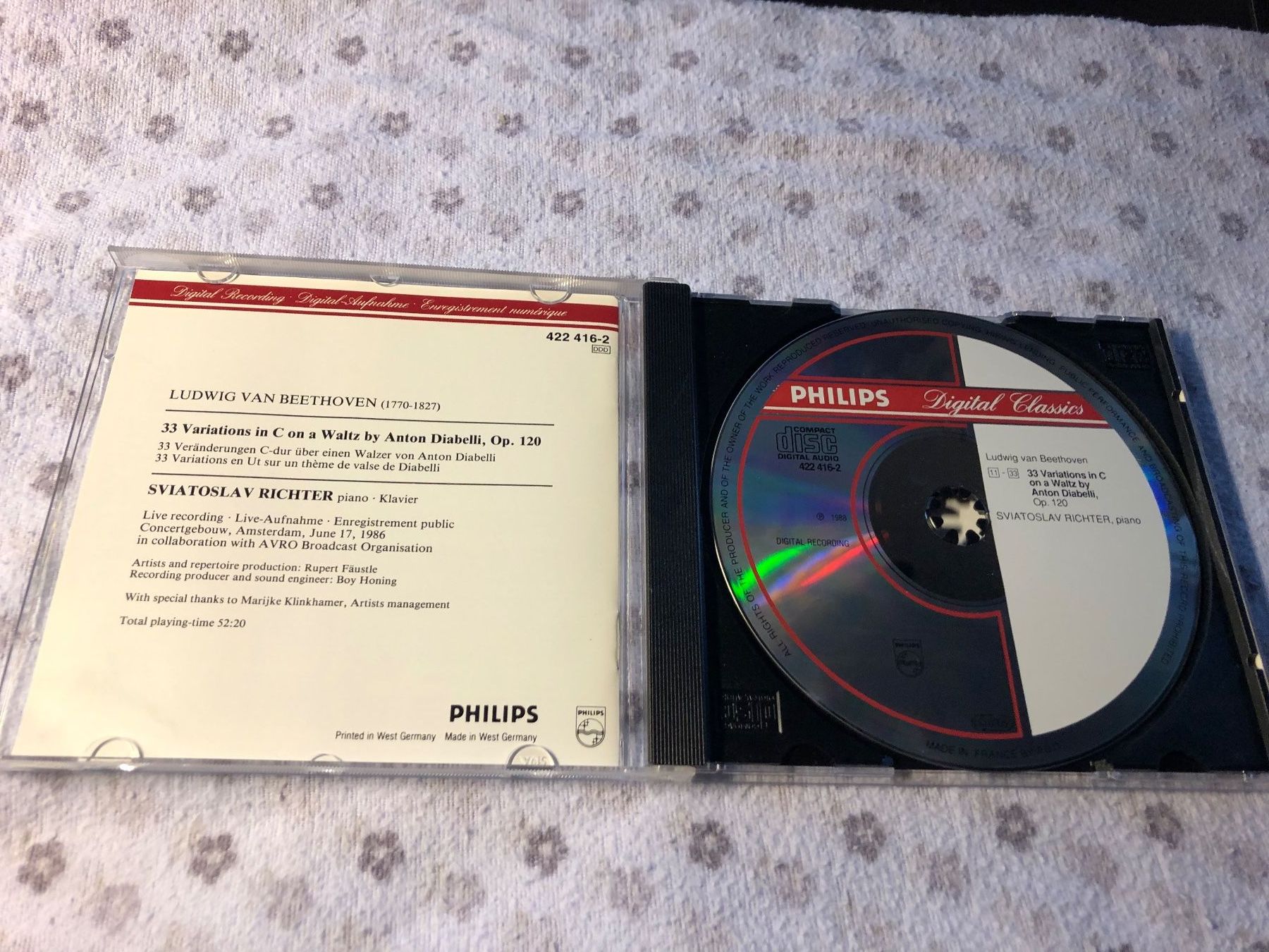 CD: Beethoven: Diabelli-Variationen, Richter (CD) – Usato da Schübelbach venduto da Bemafaja 2