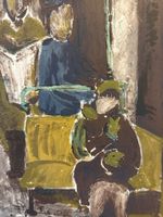 VISCONTI Georges litho scène familial