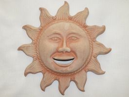 Handgemachte Wandmaske Sonne d:30cm - Terracotta Italia
