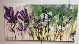 Leinwandbild Blumenwiese, 140x70 cm