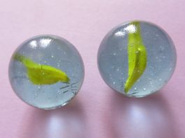 2 SCHÖNE ALTE MURMELN, BILLE, CHLURI, GELB