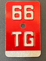 TG 66 - VELONUMMER - FAHRRADSCHILD - PLAQUE DE VELO - TG 66