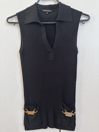 Pedro del Hierro black ribbed sleeveless top