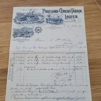Facture Portland Cement Fabrik Laufen 1899