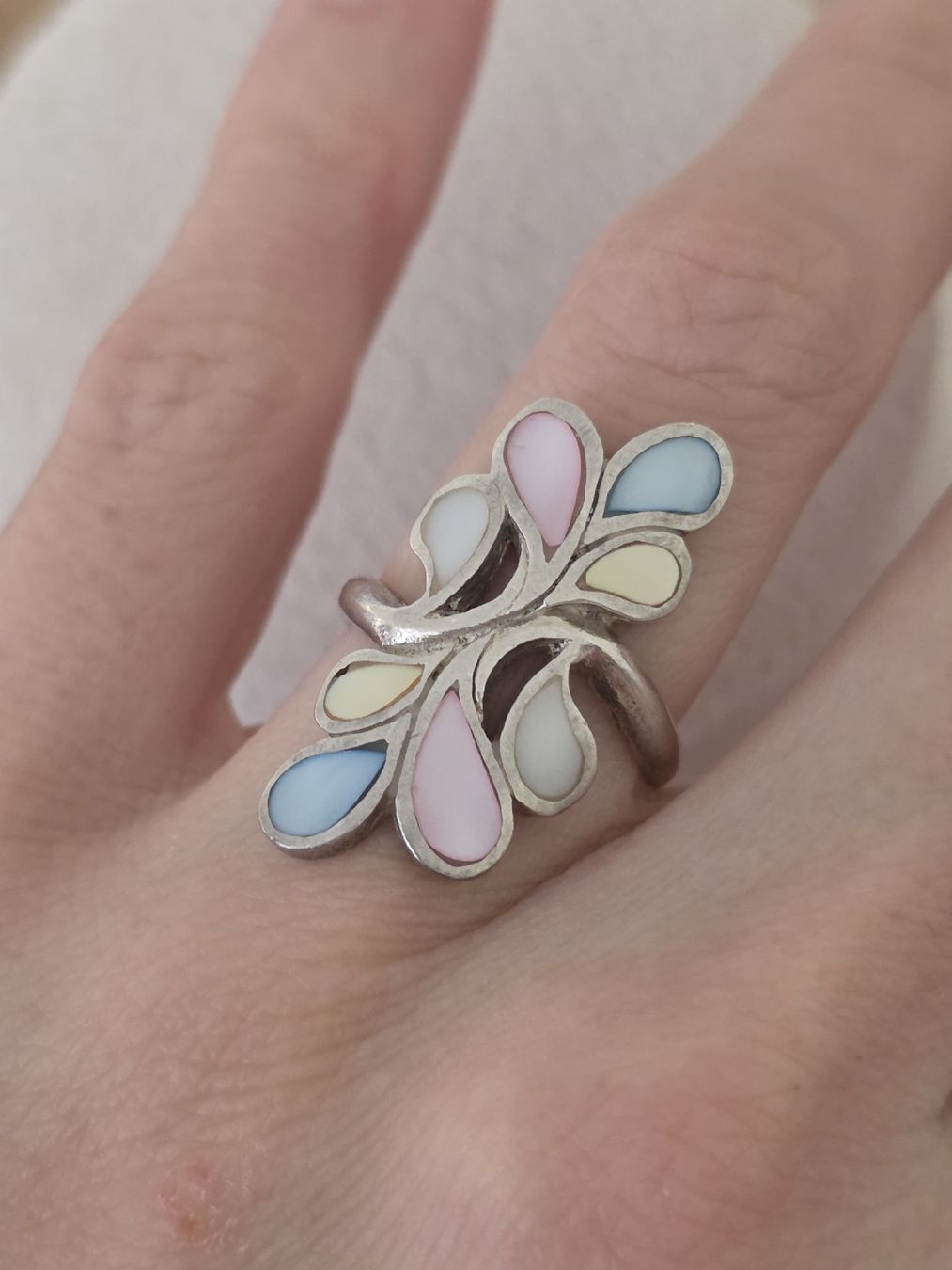 Anelli: 925 Vintage Silver Ring – Usato da Perlen venduto da juli.star