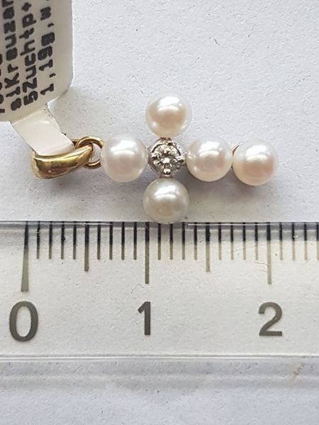 Catenine: 750 Goldkreuz, mit Brillant und Perlen – Nuovo (secondo la descrizione) da Unterägeri venduto da Altgoldschmuck 5