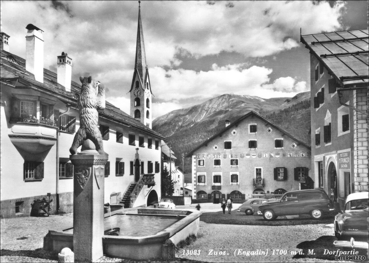 Cartes postales: Zuoz // Oltimer alte Autos // ca. 1950 – D'occasion à Basel par intermezzo12