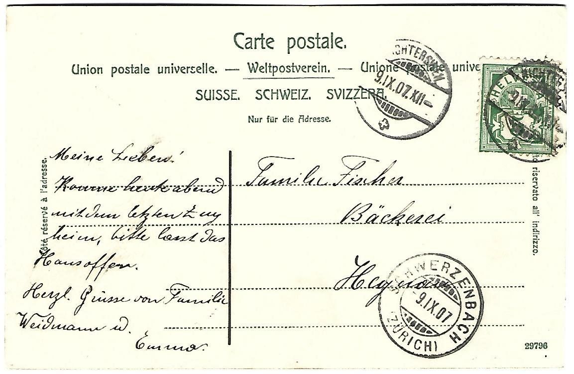 Cartoline postali: Richterswil im Dorf – Usato da Wetzikon ZH venduto da Brulu100 1