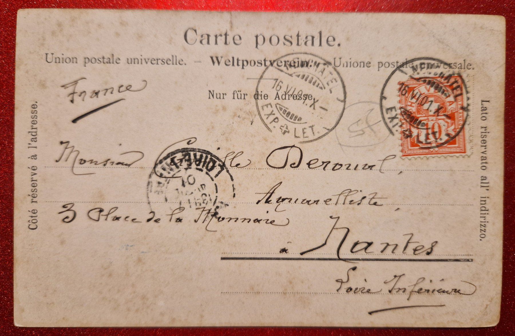 Cartoline postali: Neuchâtel - Evole 1901 Toprarität – Usato da Melchnau venduto da Arthurius 1