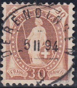 Tutti i francobolli: 68D mit Vollstempel Derendingen, 5.2.1894 – Usato da Spreitenbach venduto da Lienbi01