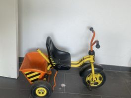 Dreirad mit Mulde und Schubkarrenfunktion gelb/orange Kinder