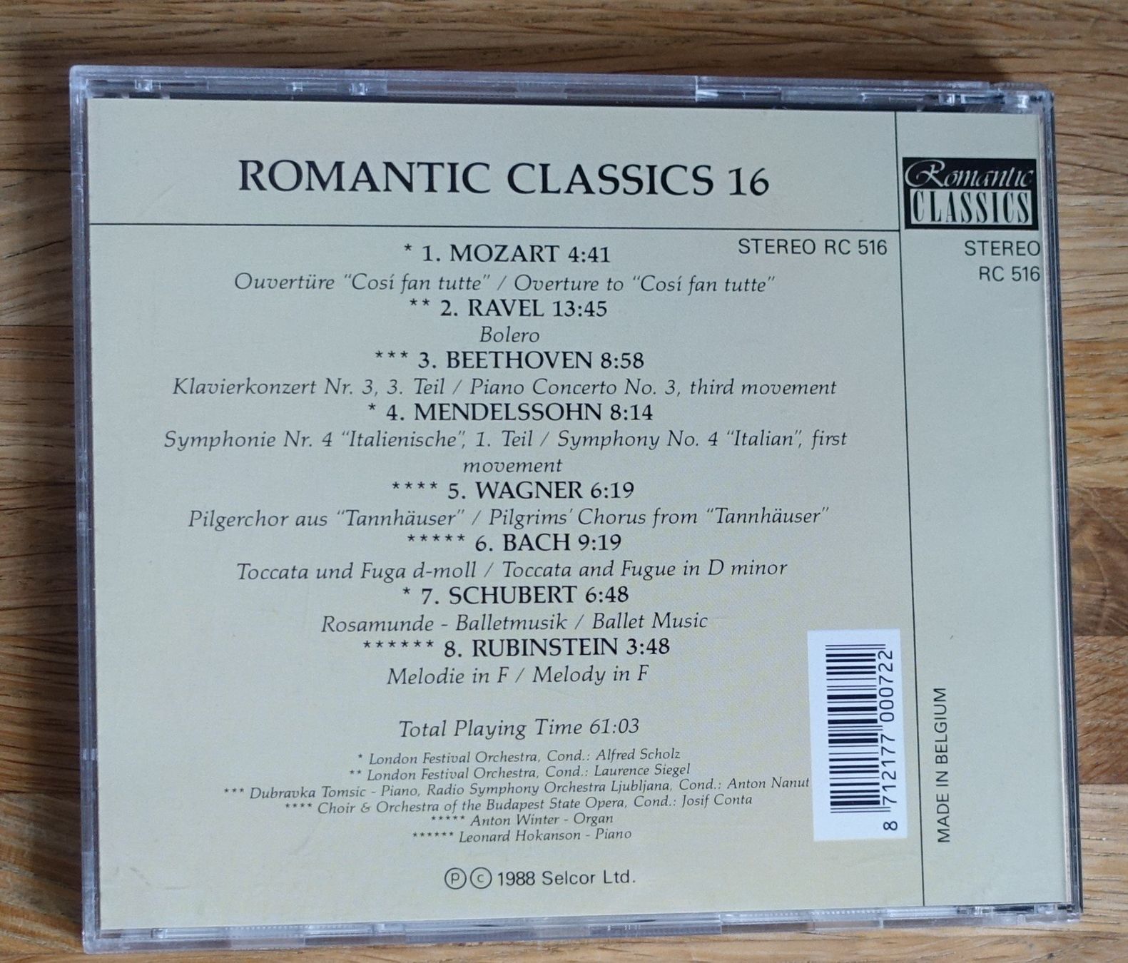 CD: Romantic Classics 16 - F31 – Usato da Sessa venduto da fraenklishop 1