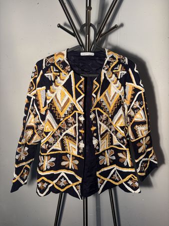 Zara Trafaluc Jacke bestickt schwarz Grösse XS 