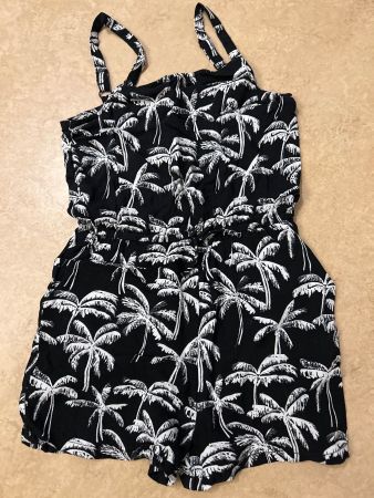 Sommerlich leichter Jumpsuit Gr 146 H&M Palmen Print