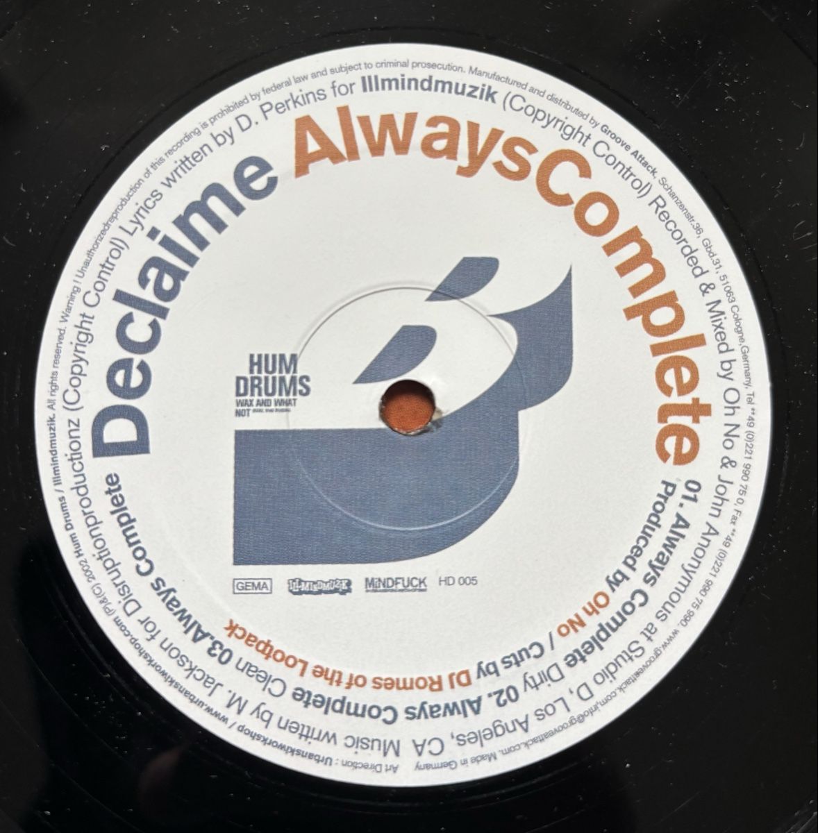 Dischi in vinile: Declaime - Always Complete 12" VG+/VG+ Prod. Oh No – Usato da Neuchâtel venduto da Deivid2 1