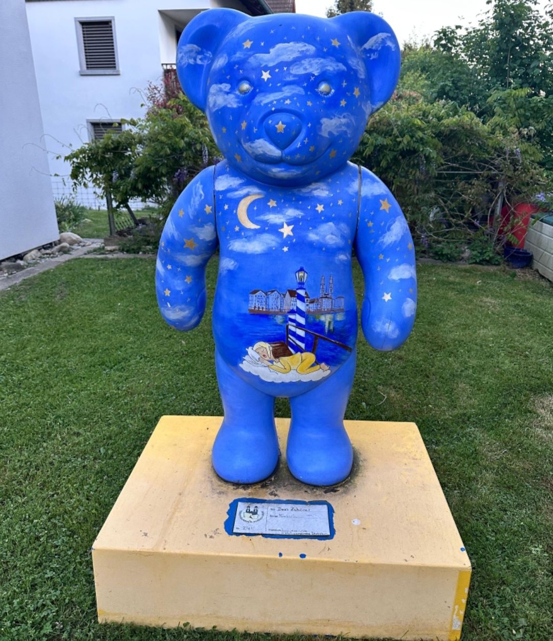 Statuette: Einzigartiger Teddybär, Handbemalt, Gartendeko, Bärensommer – Usato da Riedikon venduto da Winter21.