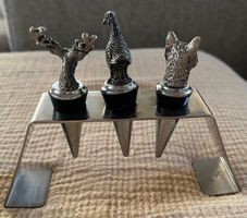 3er Set WEINFLASCHENVERSCHLUSS Reh, Vogel und Fuchs