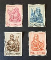 8-15-01 Timbres Helvetia oblitérés. Série des Evangélistes. 