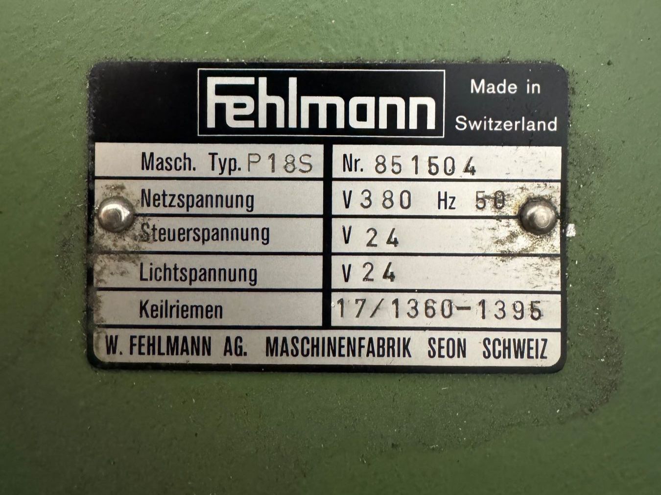 Fehlmann Trapani: Fehlmann P18S, perceuse traudeuse d'établi – Usato da Aarberg venduto da SNMachines 6