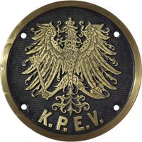 KPEV Eigentumgsschild 1913 Messing Lokschild Original