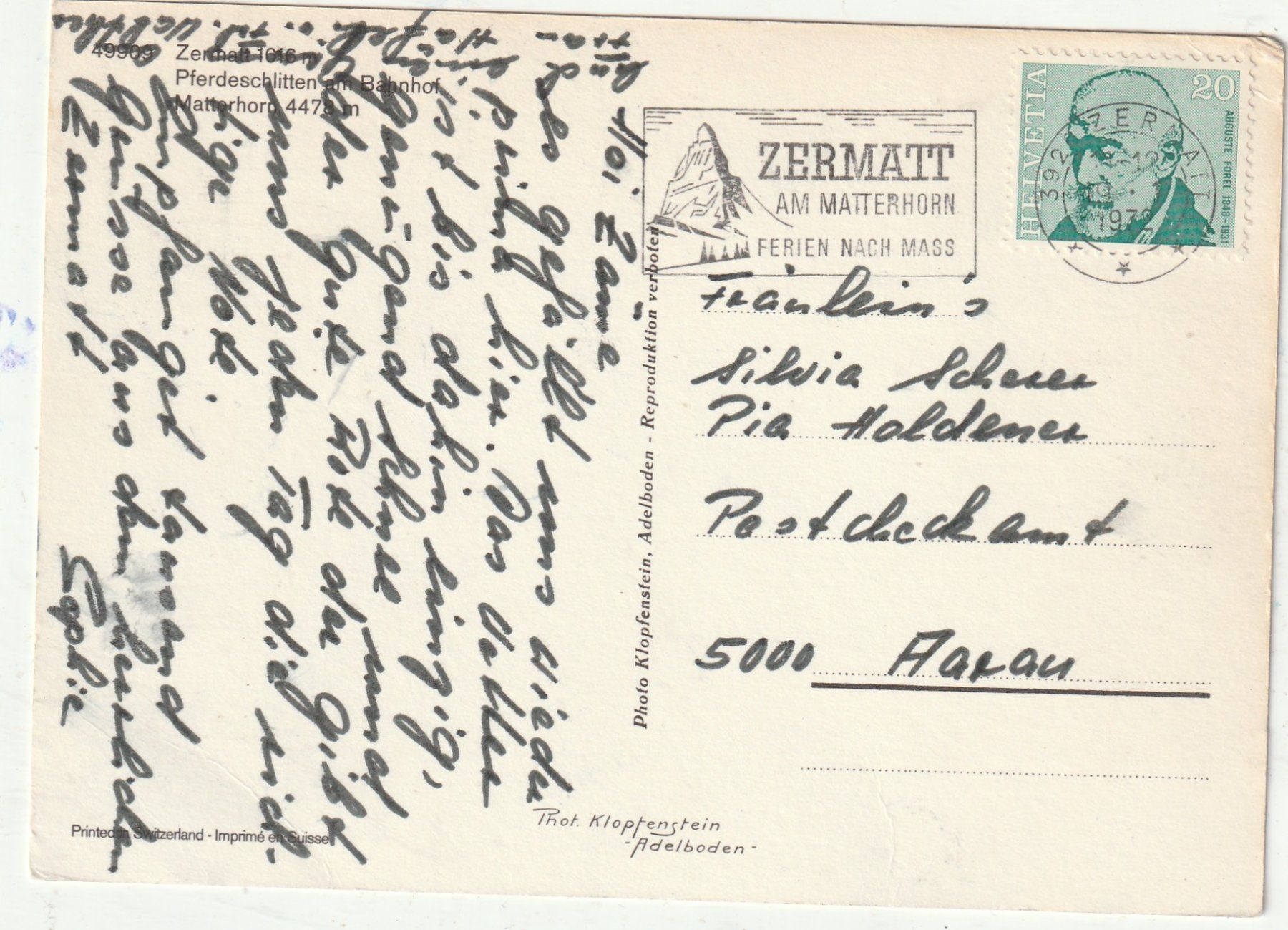 Cartoline postali: Pferdekutschen Bahnhof  Zermatt – Usato da Lumbrein venduto da made02 1