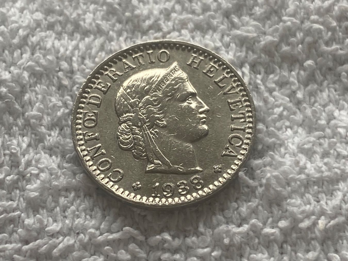 Tutti le monete: 20 centimes/rappen 1938 abart – Usato da Nyon venduto da Ilmi09 1