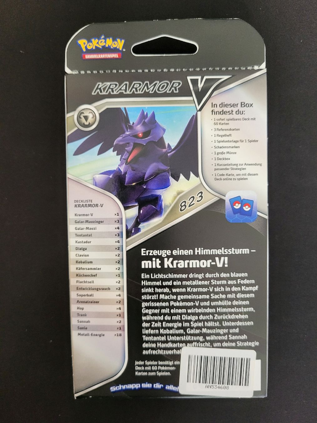 Pokémon Carte collezionabili: Pokémon TCG V-Kampfdeck Krarmor (DE) – Nuovo e nell'imballaggio originale da Benken SG venduto da WALUK 1