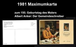 1981 Albert Anker Sondermarke auf Maximumkarte