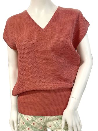 Debardeur Weste Pullunder Gr. S/M terracotta VINTAGE 1960s