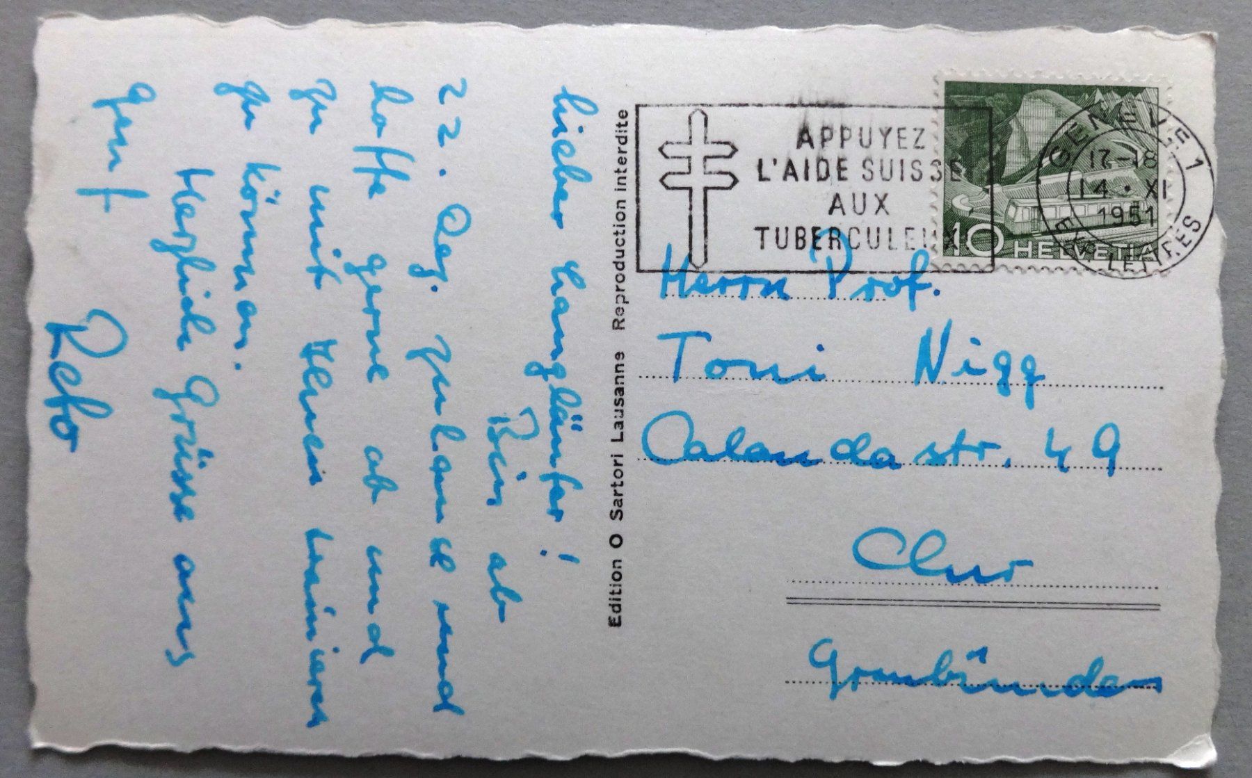 Cartoline postali: Genève - L' Université – Usato da Fétigny venduto da Billy2miny 1