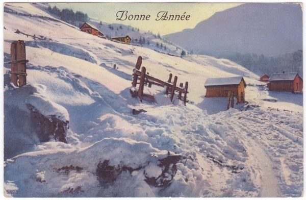 Cartoline postali: Bonne Année, circulée 1918 – Usato da Frauenfeld venduto da POML