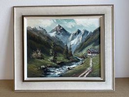 Schönes Gemälde Ölbild BIETSCHHORN WALLIS signiert Seger