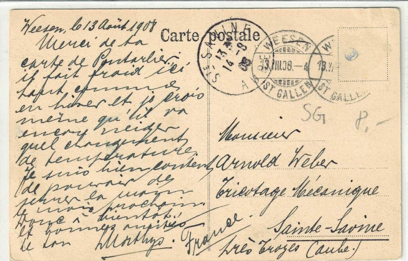 Cartoline postali: Strasse Weesen-Bettlis am Walensee – Usato da Ettingen venduto da Kartenplanet 1