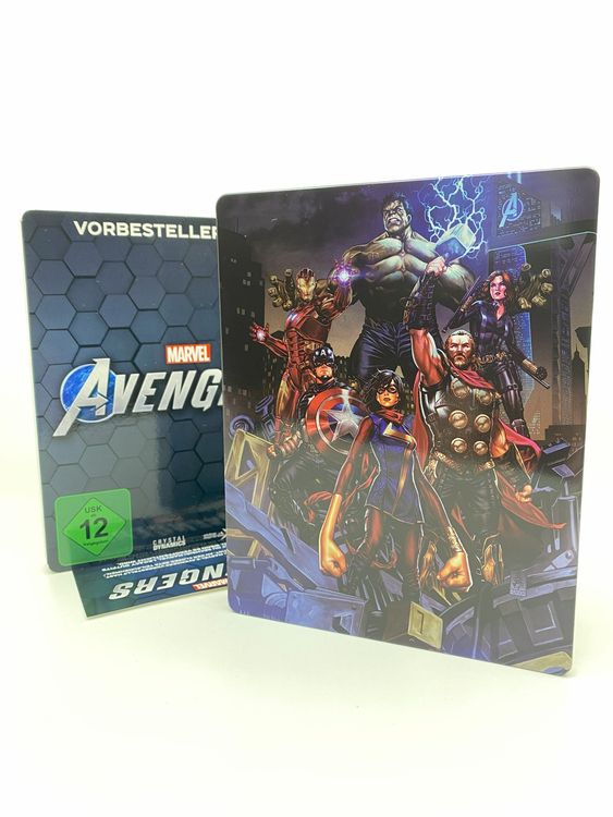 Steelbook Marvel's Avengers - Boîtier Métal Pour Jeu Vidéo (Ouvert, Jamais Utilisé)