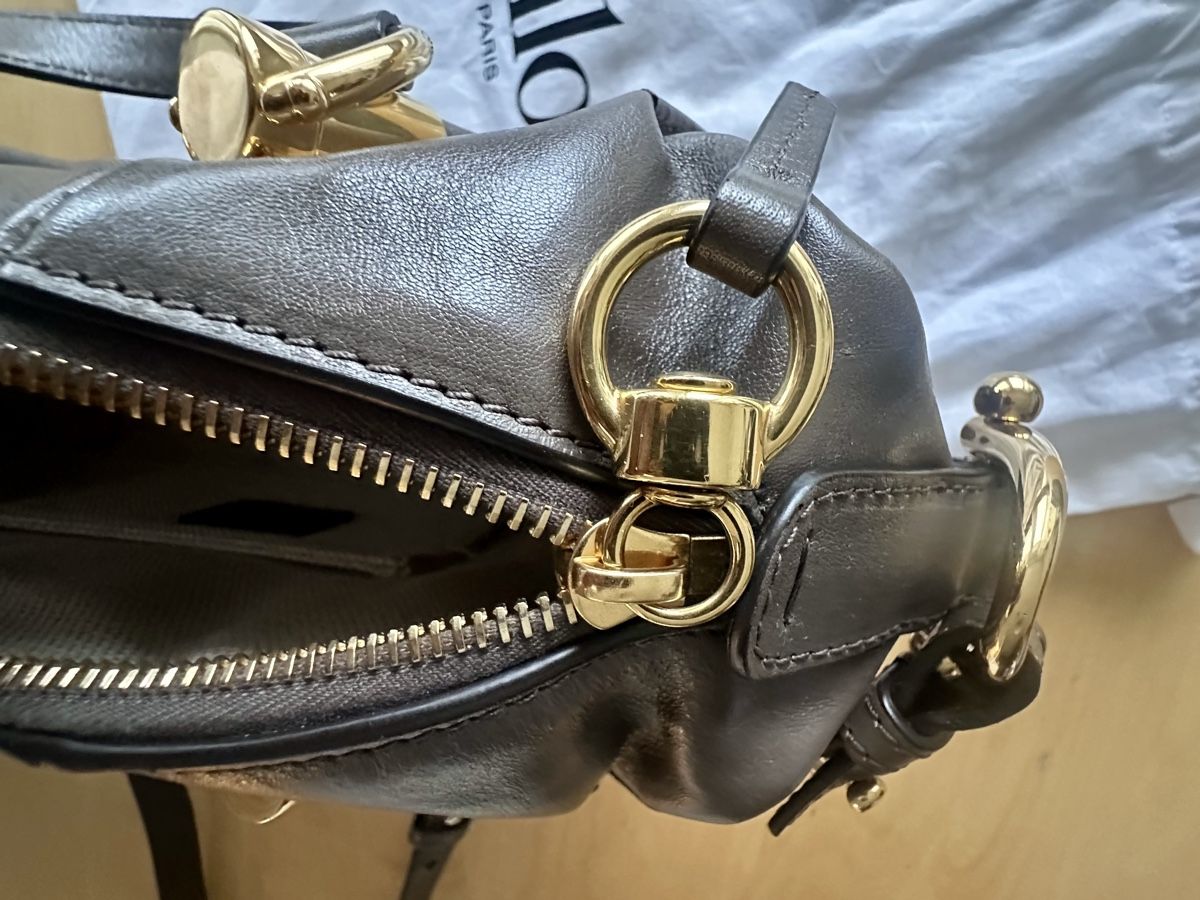 Chloé Borse da donna: Sac à main Chloe Paraty small Flannel Grey – Usato da Chêne Bourg venduto da paleios22 6