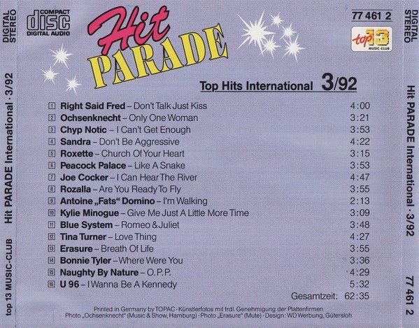CDs: Hit Parade International 3/92 F3 – Gebraucht aus Sessa von fraenklishop 1