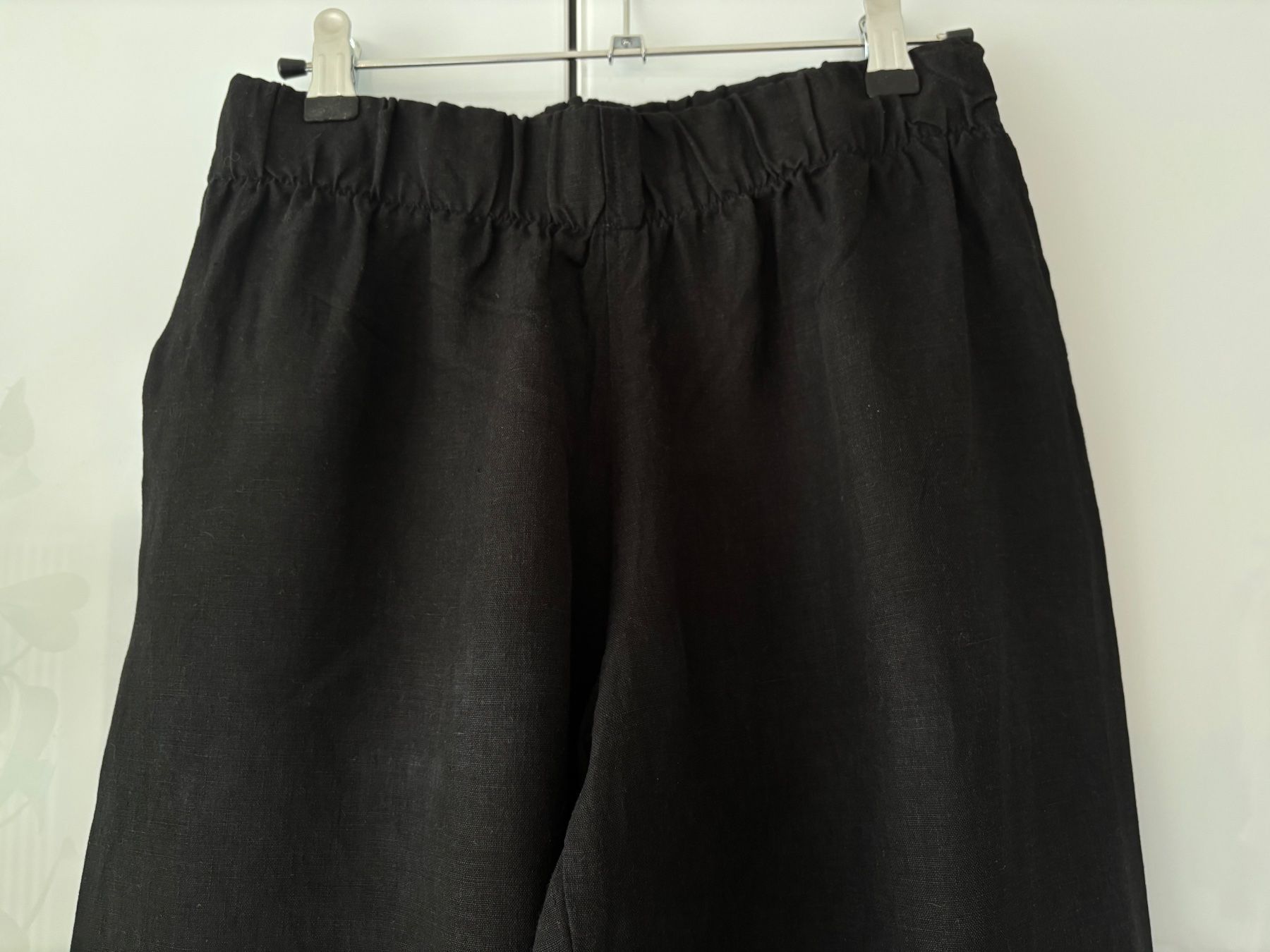 Pantaloni: HANDMADE schwarze Leinenhose – Usato da Zürich venduto da missmodernage 2