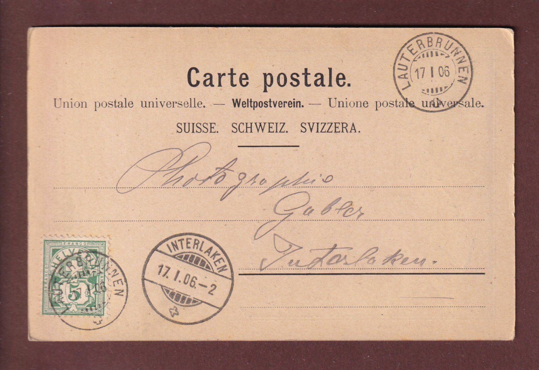 Cartoline postali: Gruss aus WENGEN - 1906 – Usato da Pully venduto da nicecards 1
