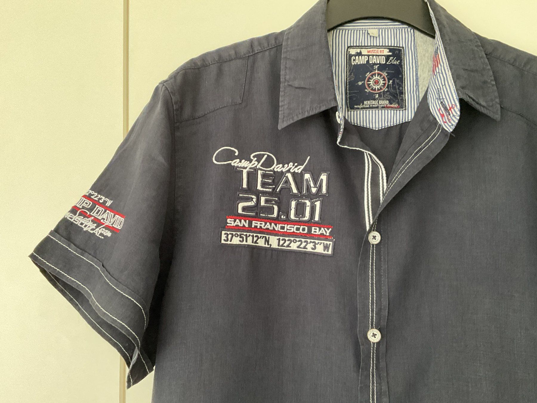 Camp David Camicie: Camp David - Kurzarm Hemd dunkelblau - Gr. L – Usato da Walchwil venduto da Budy7 3