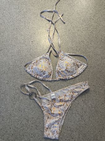 Bikini bronze-gold-weiss marmoriert - NIE GETRAGEN
