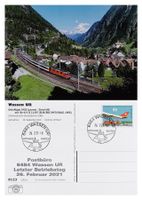 Wassen UR Gotthard Gotthardbahn SBB Re 4/4 II Letzttag Post