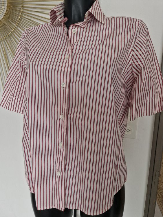 Draeger Paris 1886 Portamonete Righe Bianche E Rosse - Pratico Accessorio In Poliuretano Con 3 Scomparti, Marrone