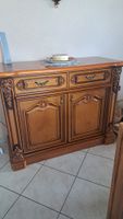 Schöne Antiquitäten-Kommode aus Massivholz, 2 Schubladen, 