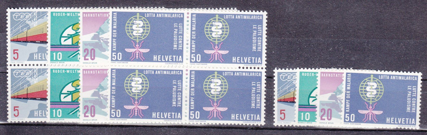 Tutti i francobolli: 1962  Viererblocksatz und Einzelmarkensatz  ** Postfrisch ** – Nuovo (secondo la descrizione) da Adliswil venduto da Aenti