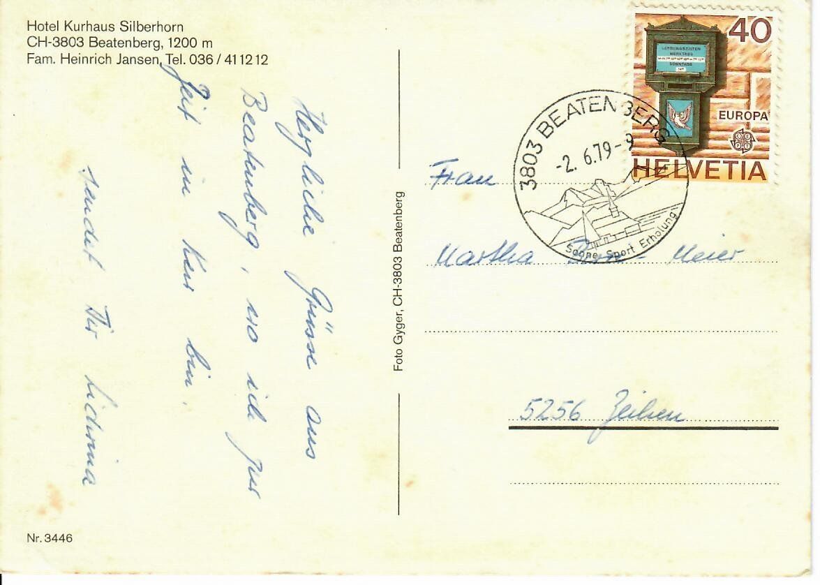 Cartes postales: Hotel Kurhaus Silberhorn - Beatenberg – D'occasion à Hochdorf par Ziegel-16 1