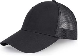 Basecap schwarz Trucker Cap Schwarz Hut Kappe Sonnenschutz