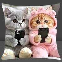 🐱📱 Kissenbezug – Kätzchen spielen mit Handy ✨