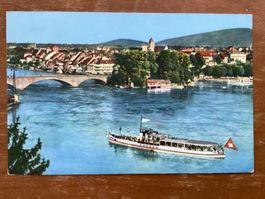 AK Rheinfelden mit Schiff 1966, gelaufen nach Münchenstein