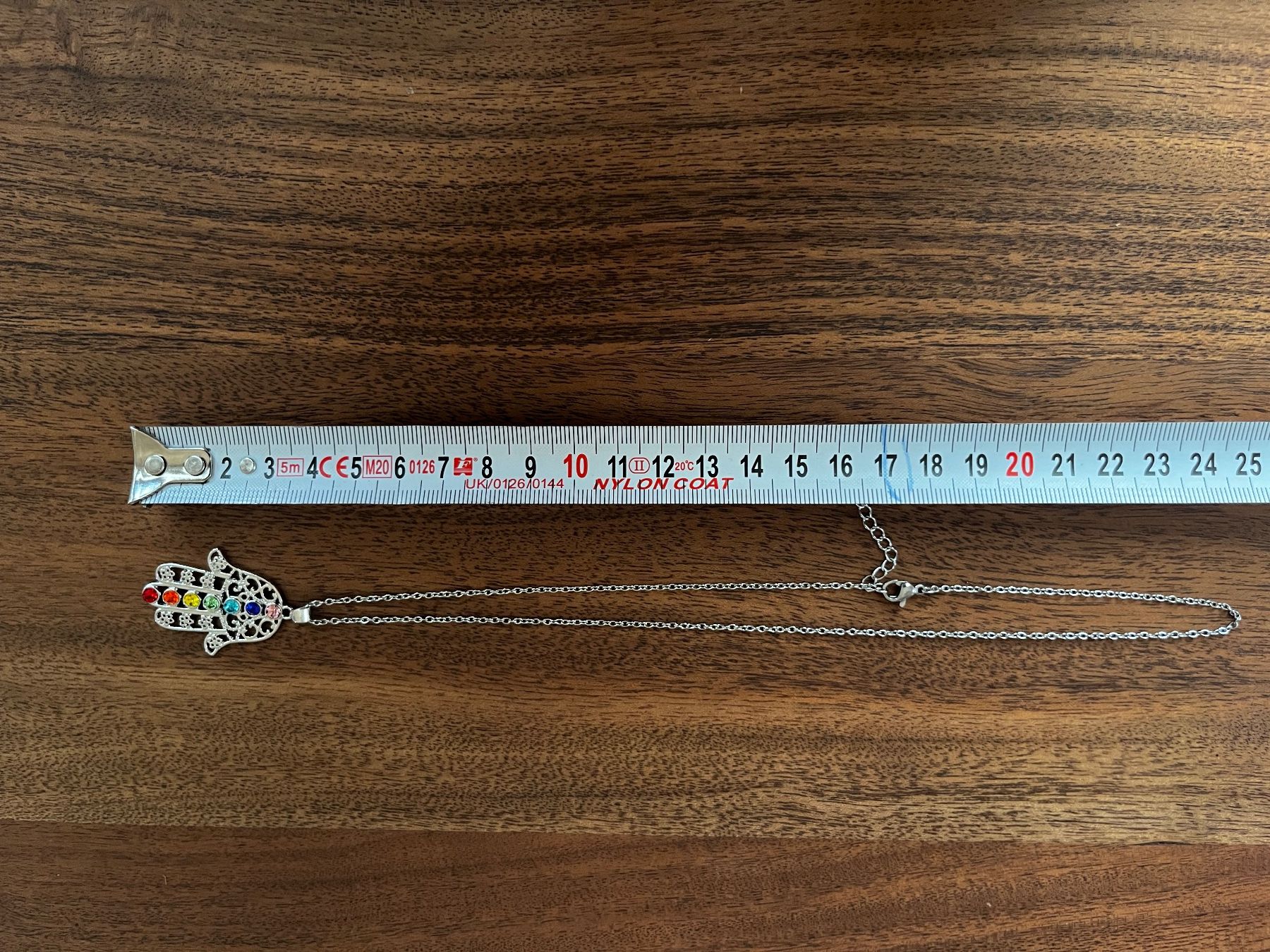 Ciondoli: Hamsa Kette mit Chakra Steinen – Nuovo e nell'imballaggio originale da Gams venduto da Mariawicca 8